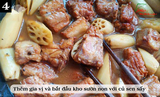 Món sườn non kho củ sen sấy ngon khó cưỡng